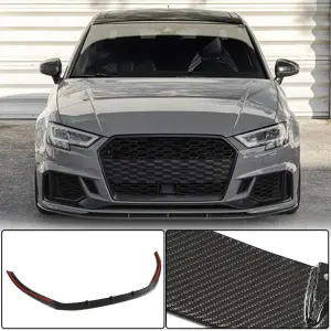 Накладки на передній бампер V5 (для RS3 Sedan 2017-2020, Карбон) для Audi A3 2012–2020