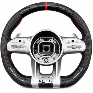 Кермо AMG 2018-Style (Карбон + червоний, 3pin) для Mercedes-Benz AMG GT C190/R190 2014–2022