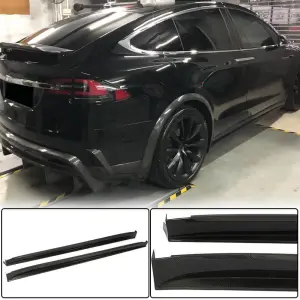 Накладки на пороги (2015-2021, Карбон) для Tesla Model X 2015–