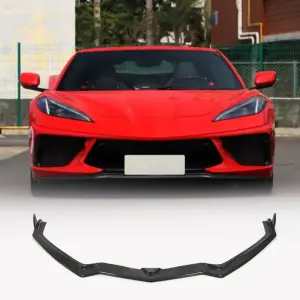 Накладка на передній бампер Lip (Карбон) для Chevrolet Corvette C8 2019–