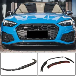 Накладка на передній бампер Lip V1 (для S-Line 2021-2025, Карбон) для Audi A5 2016–2025