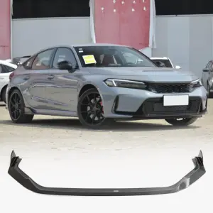 Накладка на передній бампер Lip V3 (Карбон) для Honda Civic HB 2021–