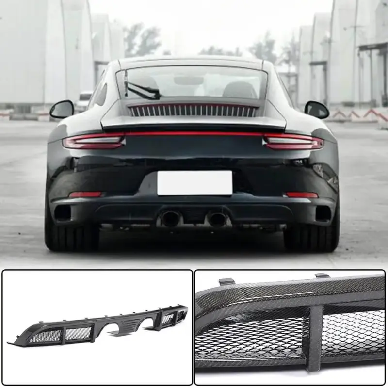 Дифуузор заднього бампера (для Carrera 4 GTS 2017-2018, Карбон) для Porsche 911 (991) 2011–2019