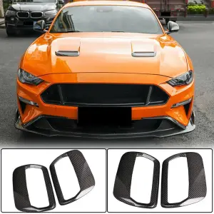 Накладки на капот (2018-2023, Карбон) для Ford Mustang 2015–2023
