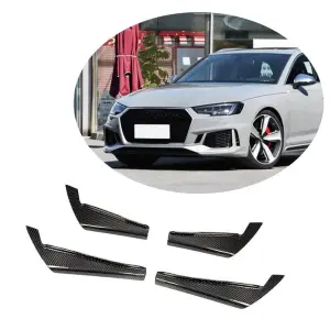 Накладки на передній бампер (для Base 2015-2019, Карбон) для Audi A4 B9 2015–2024