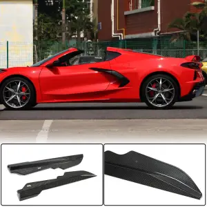 Бокові пороги (Карбон) для Chevrolet Corvette C8 2019–