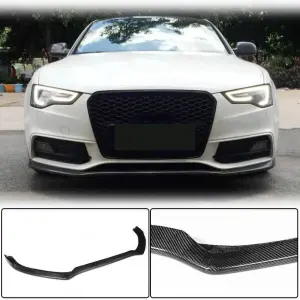 Накладка на передній бампер Lip V1 (для S-Line 2012-2015, Карбон) для Audi A5 2007–2015