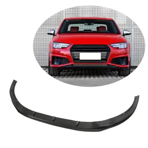 Накладка на передній бампер Lip V6 (для S-Line Sedan 2015-2019, Карбон) для Audi A4 B9 2015–2024