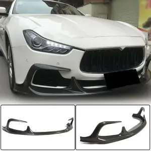 Накладка на передній бампер Lip V1 (для Base/S/S Q4 2013-2017, Карбон) для Maserati Ghibli 2013–2023