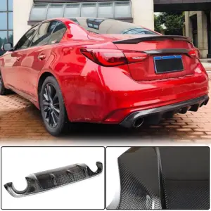 Дифузор заднього бампера V2 (для Q50 Base/Sport 2018-2023, Карбон) для Infiniti Q50/Q60 2013–2024