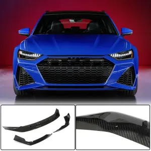 Накладка на передній бампер Lip (для RS6, Карбон) для Audi A6 C8 2018–2025