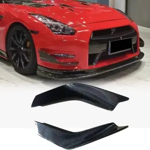 Накладки на передній бампер (2009-2015, Карбон) для Nissan GT-R 2008–2025