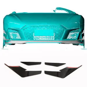 Накладки на передній бампер V2 (2023+, Карбон) для Audi R8 2015–