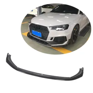 Накладка на передній бампер Lip V1 (для RS4 Avant 2019-2021, Карбон) для Audi A4 B9 2015–2024