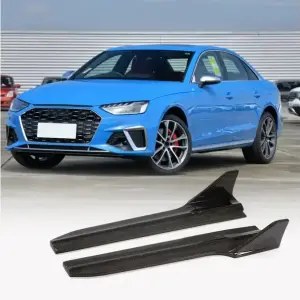 Накладки на пороги (для S-Line Sedan 2019-2024, Карбон) для Audi A4 B9 2015–2024