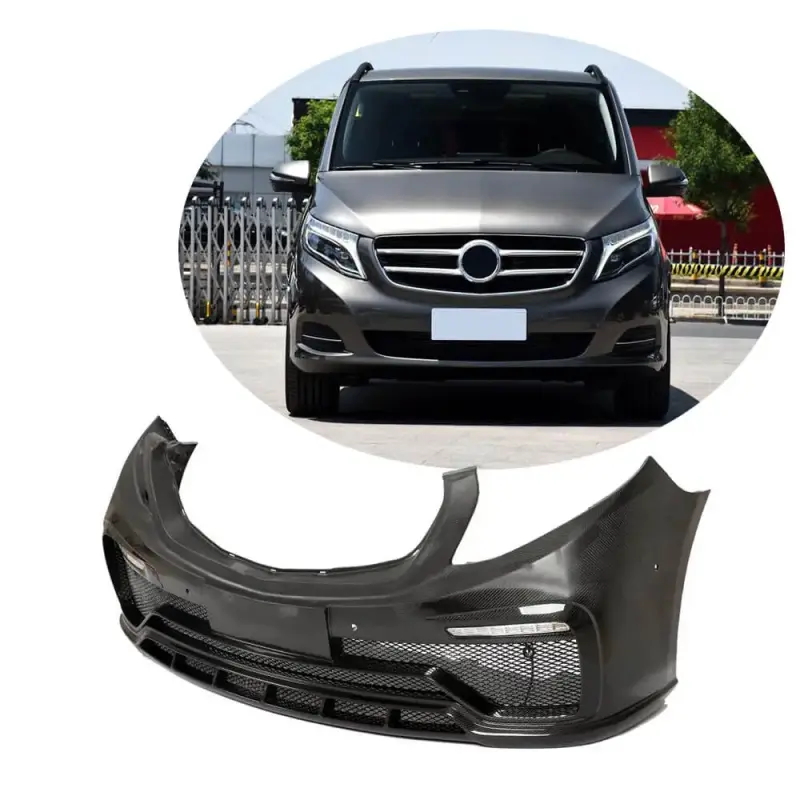 Передній бампер V2 (2014-2019, Карбон) для Mercedes-Benz Vito/V-class W447 2014–