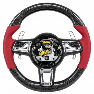 Кермо (Карбон + червоний) для Porsche Boxster/Cayman 987 2004–2011