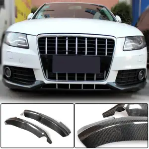 Накладки на передній бампер Flap (для Base 2007-2011, Карбон) для Audi A4 B8 2007–2015