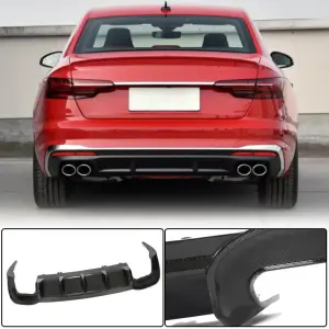 Дифузор заднього бампера V2 (для S-Line, Карбон) для Audi A4 B10 2024–