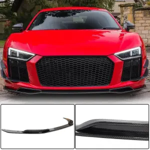 Накладка на передній бампер Lip V3 (2015-2020, Карбон) для Audi R8 2015–