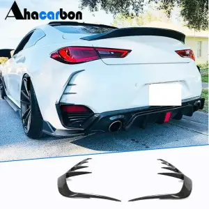 Накладки на задній бампер (для Q60 2016-2022, Карбон) для Infiniti Q50/Q60 2013–2024
