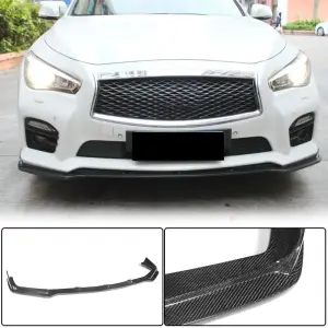 Накладка на передній бампер Lip V2 (для Q50 Sport 2014-2017, Карбон) для Infiniti Q50/Q60 2013–2024