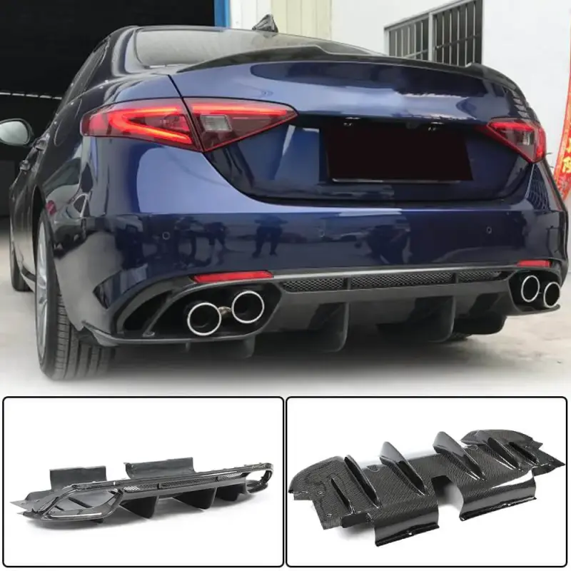 Дифузор заднього бампера V1 (для Base, Карбон) для Alfa Romeo Giulia 2016–2022