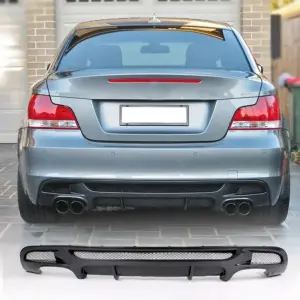 Дифузор заднього бампера V2 (для E82/E88 M-Sport, Карбон) для BMW 1 серія E81/E82/E87/E88 2004–2011