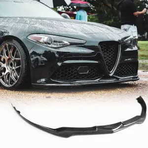 Накладка на передній бампер Lip V2 (для Sport, Карбон) для Alfa Romeo Giulia 2016–2022