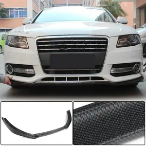 Накладка на передній бампер Lip (для Base 2007-2011, Карбон) для Audi A4 B8 2007–2015