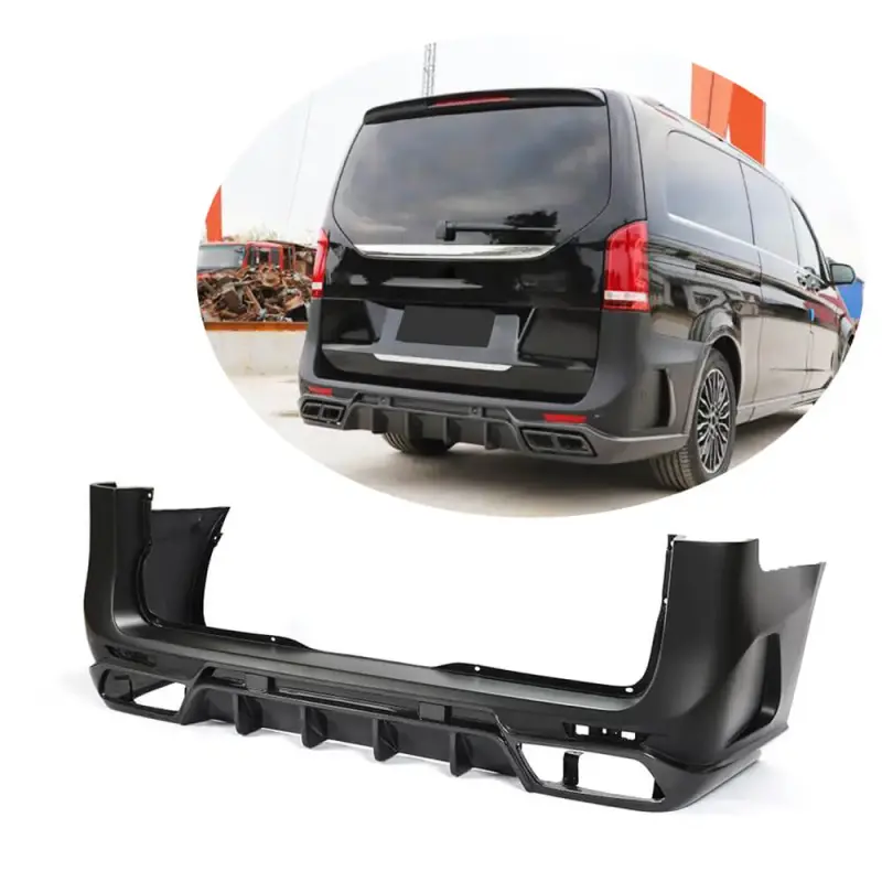 Задній бампер (2014-2019, Карбон) для Mercedes-Benz Vito/V-class W447 2014–