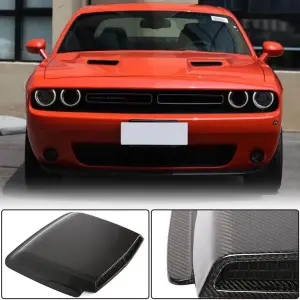 Накладка на капот (2015-2019, Карбон) для Dodge Challenger 2008–2023
