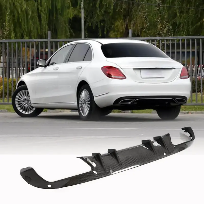 Дифузор заднього бампера (для SD Base 2015-2019, Карбон) для Mercedes-Benz C-class W205 2014–2021