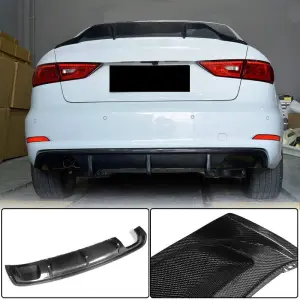 Дифузор заднього бампера V2 (для Base Sedan 2012-2016, Карбон) для Audi A3 2012–2020