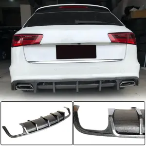 Дифузор заднього бампера (для S-Line Avant 2014-2018, Карбон) для Audi A6 C7 2011–2018