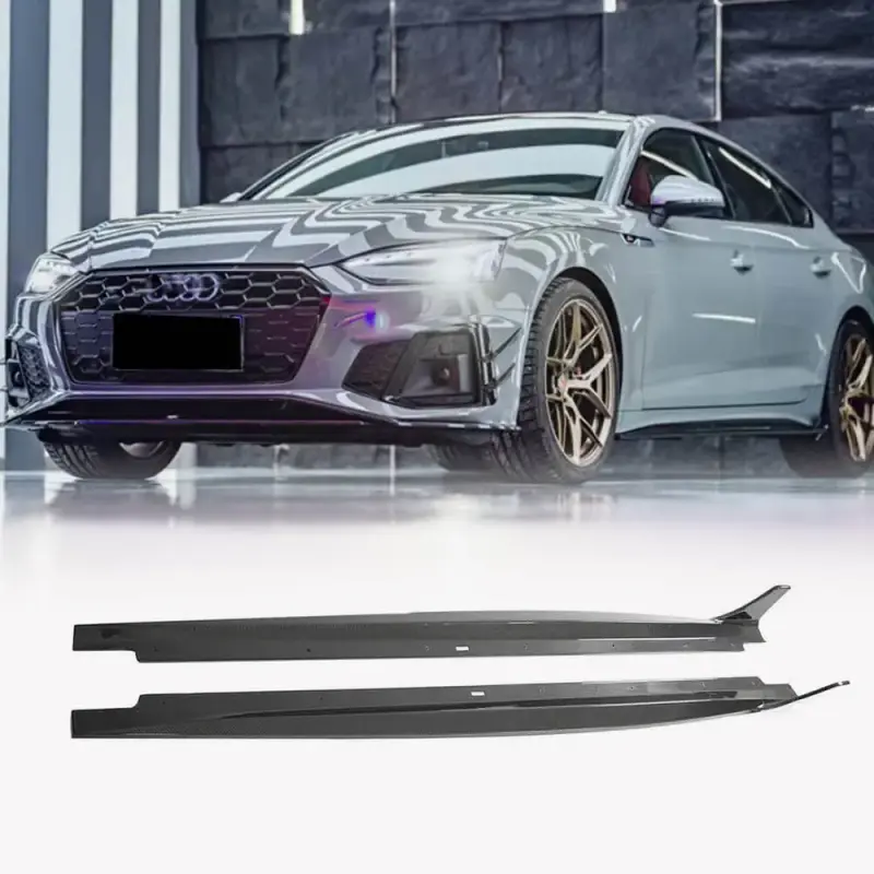 Бокові пороги 2021-2025 V2 (для Sportback, Карбон) для Audi A5 2016–2025