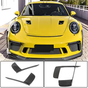 Накладки на передній бампер V2 (для GT3 (RS) 2017-2019, Карбон) для Porsche 911 (991) 2011–2019