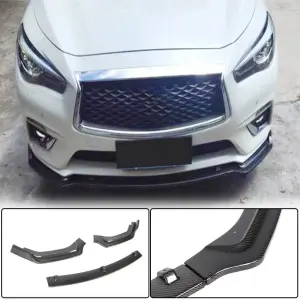 Накладка на передній бампер Lip V2 (для Q50 Base 2018-2023, Карбон) для Infiniti Q50/Q60 2013–2024