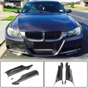 Накладки на передній бампер Flap (для E90 2005-2008 M-Sport, Карбон) для BMW 3 серія E90/E91 2005–2011