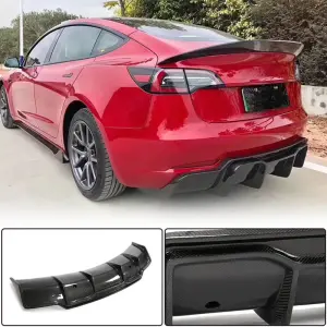 Дифузор заднього бампера V2 (2017-2023, Карбон) для Tesla Model 3 2017–