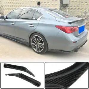 Накладки на задній бампер (для Q50 Base/Sport 2014-2017, Карбон) для Infiniti Q50/Q60 2013–2024