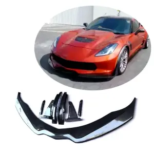 Накладка на передній бампер Lip (2013-2017, Карбон) для Chevrolet Corvette C7 2013–2019