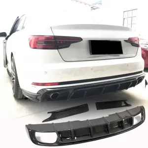 Дифузор заднього бампера (для S4 2017-2020, Карбон) для Audi A4 B9 2015–2024