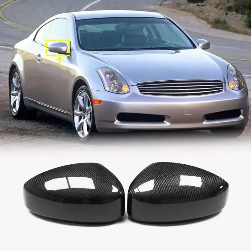 Накладки на дзеркала (Карбон) для Infiniti G35 (V35/CV35) 2003–2007