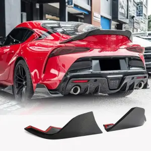 Накладки на задній бампер (Карбон) для Toyota Supra 2019–