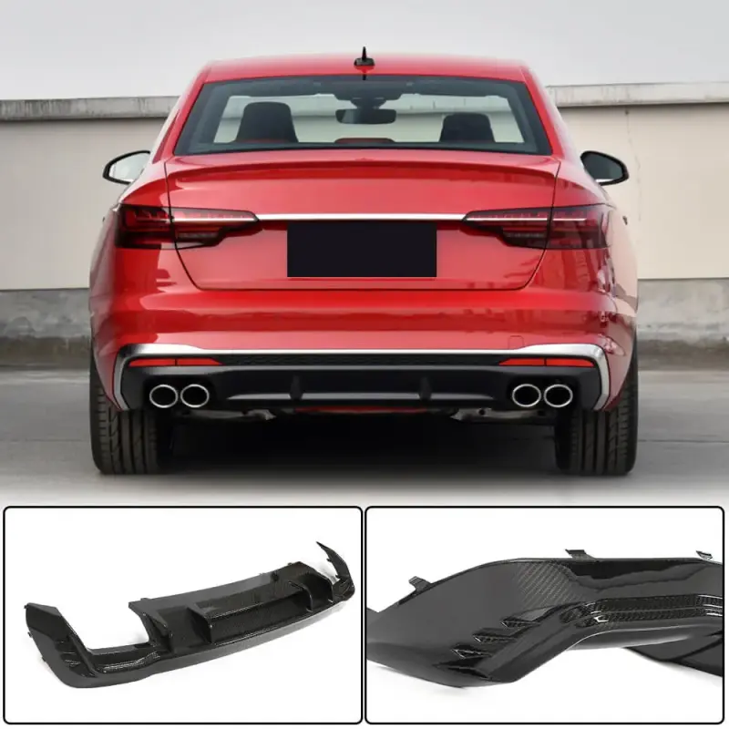 Дифузор заднього бампера V1 (для S-Line, Карбон) для Audi A4 B10 2024–
