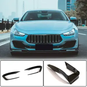 Накладки на передній бампер (для Base 2018-2020, Карбон) для Maserati Ghibli 2013–2023
