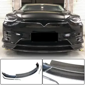 Накладка на передній бампер Lip (2015-2021, Карбон) для Tesla Model X 2015–