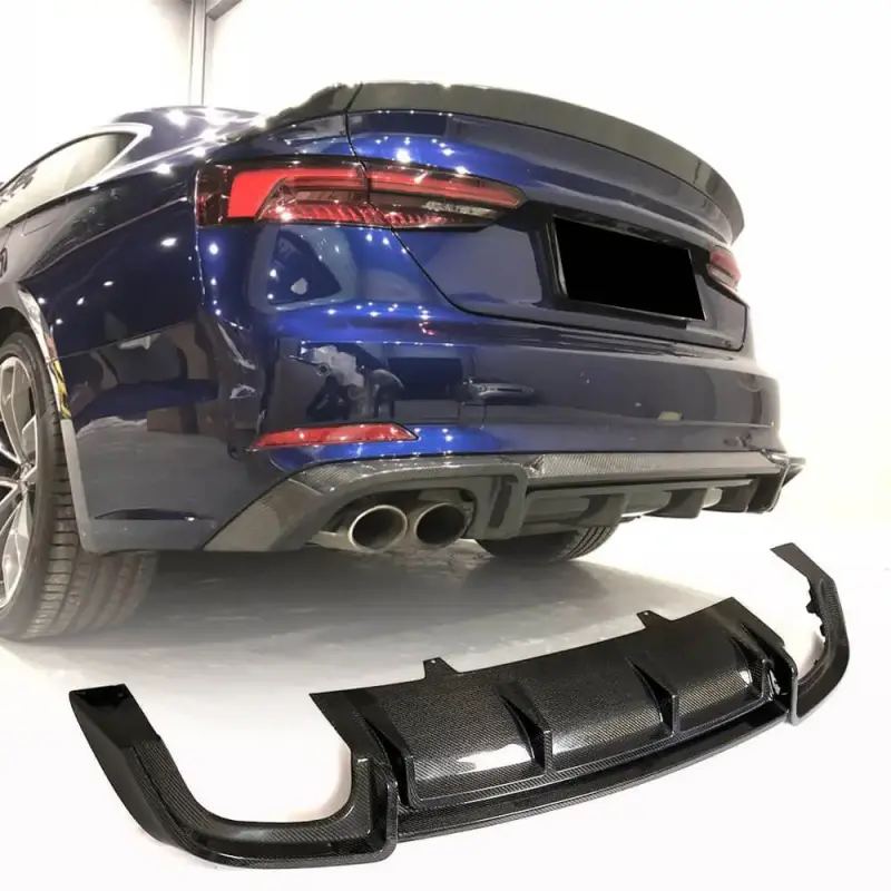 Дифузор заднього бампера V2 (для S-Line 2016-2020, Карбон) для Audi A5 2016–2025