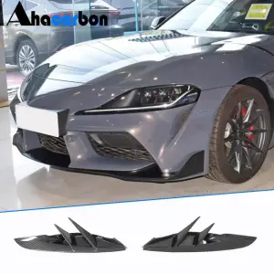 Накладки на передній бампер (Карбон) для Toyota Supra 2019–